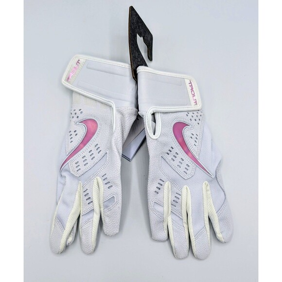 Nike Trout Elite Baseball Batting Gloves White Iridescent Mens Size M Medium - Picture 1 of 2